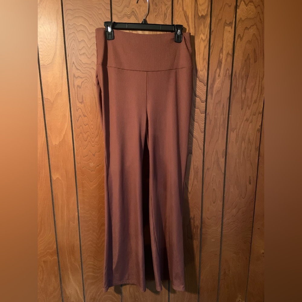 Silky stretchy brown pants
